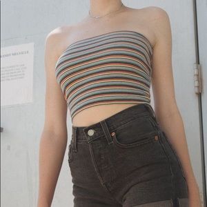 ✨SOLD✨ Brandy Melville Ribbed Striped Tube Top